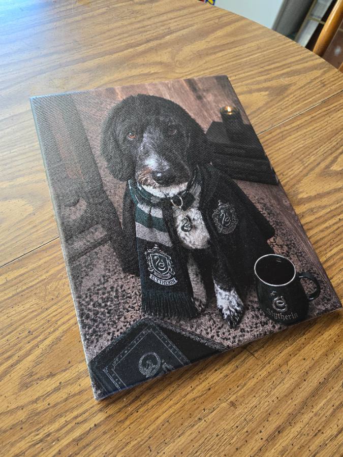 Real personalized photo printed on an eleven by fourteen canvas