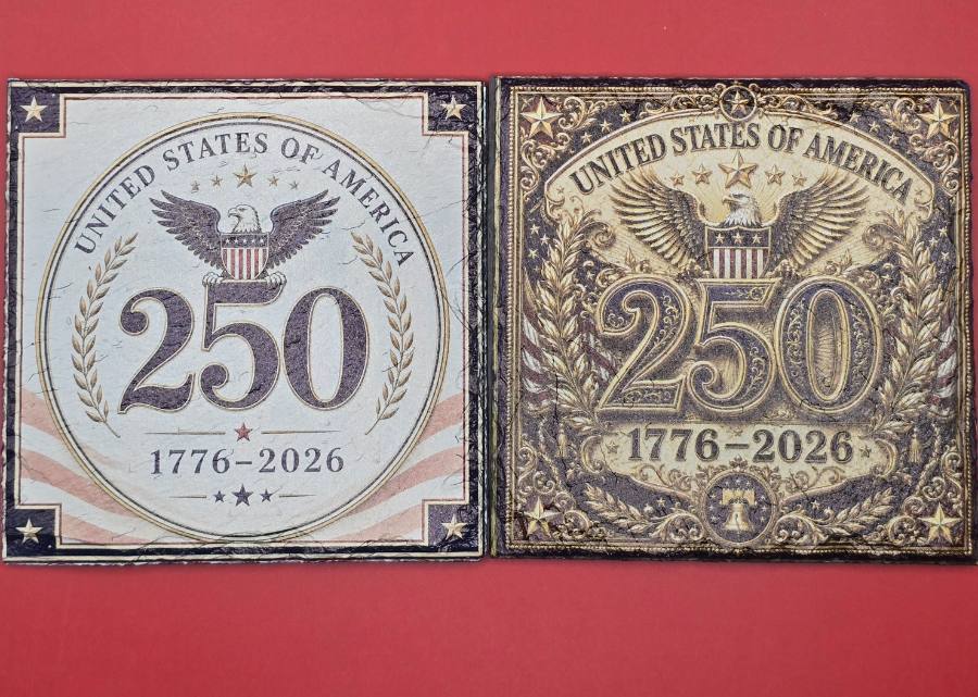 Real slate coaster with a full-color UV-printed design